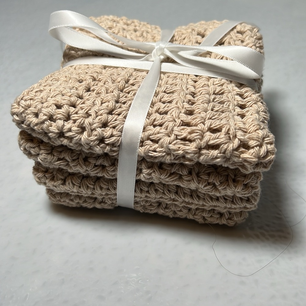 Wash or Dish Cloths Set 4 100% Cotton Handmade by Grandma Ventures - Picture 2 of 7